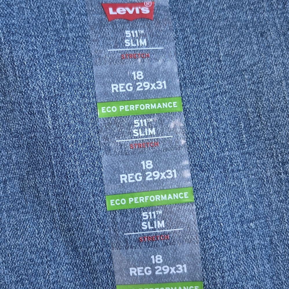 Levi's 511 Slim Stretch For Juniors Jeans Size 18 Regular W29 X L31 - Picture 7 of 11